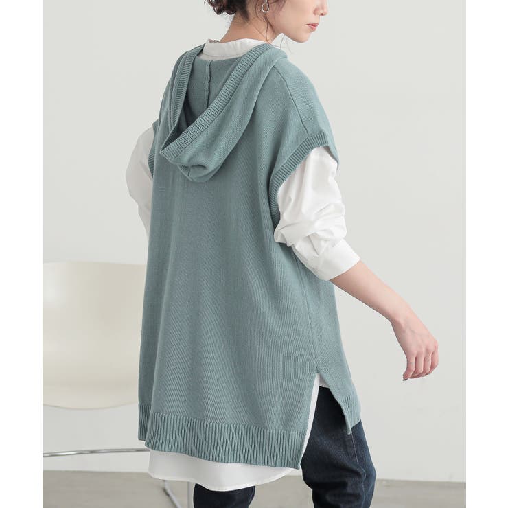 スモーキーミント | n'OrLABELニットフードベスト  | osharewalker