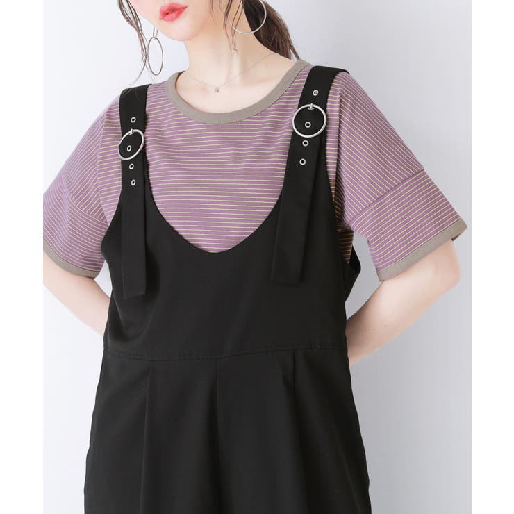 n'OrLABELボーダー柄リンガーTシャツ[品番：MITW0016644