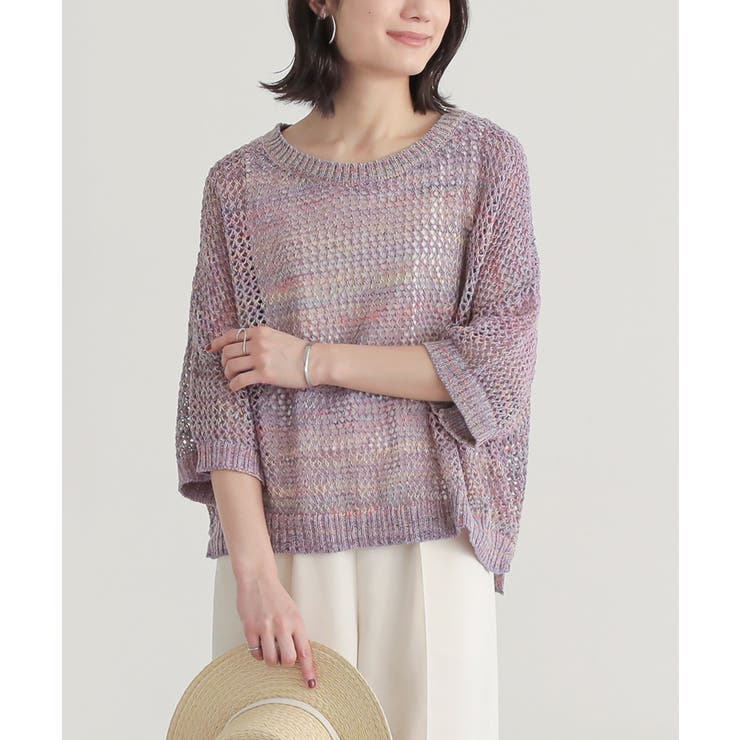 n'OrLABELミックスヤーンメッシュサマーニット [品番