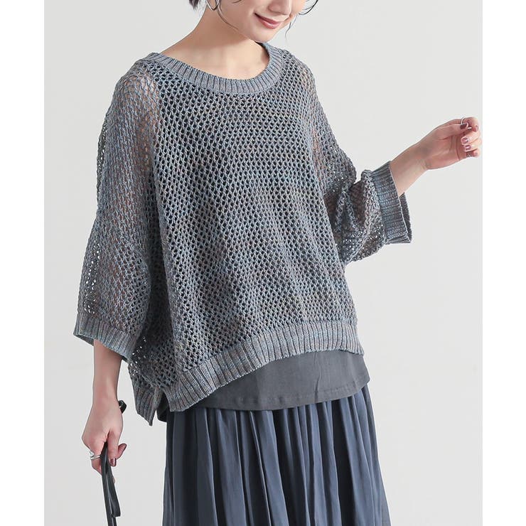 【美品】レオナール サマーニット モックネック シルク混 花 ラインストーン 黒 美品】レオナール サマーニット モックネック シルク混 花