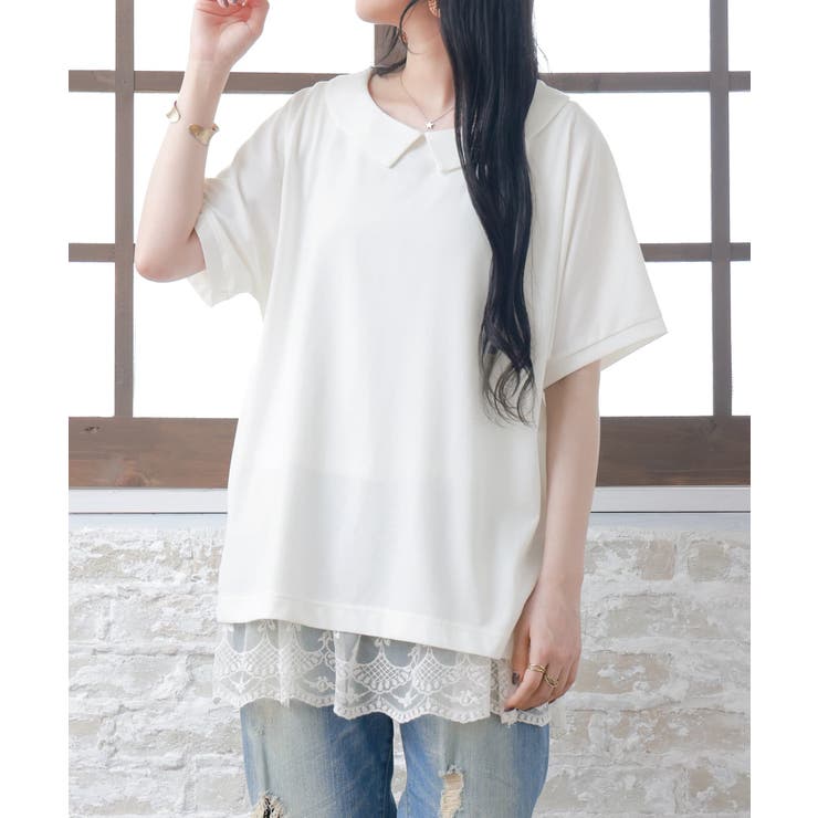 オフホワイト | n'OrLABEL接触冷感襟付きドルマンTシャツ | osharewalker