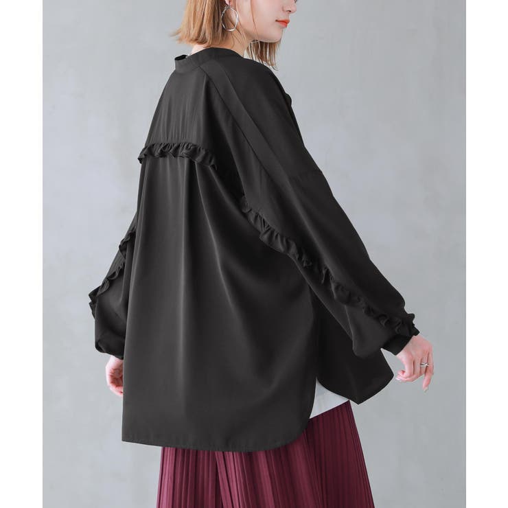 n'OrLABELバックフリルブラウス[品番：MITW0016874