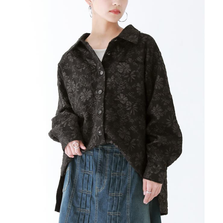n'OrLABELふくれジャカード花柄シャツ[品番：MITW0017032