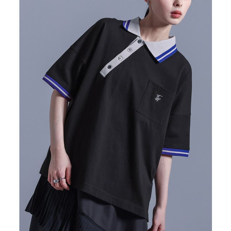 kOhAKUアシンメトリーカラーポロシャツ[品番：MITW0017274