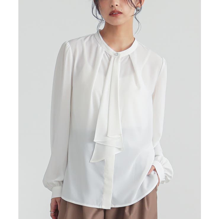 オフホワイト | n'OrLABELボウタイブラウス | osharewalker