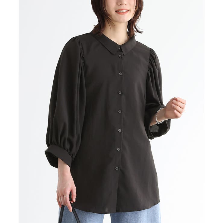 ブラック | n'OrLABELドルマンパフスリーブブラウス | osharewalker