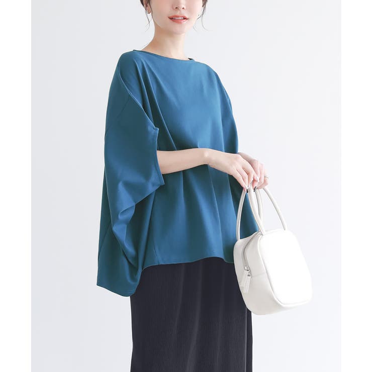 ブルー | n'OrLABEL汗ジミ防止＆消臭機能付きドルマンカットソー | osharewalker