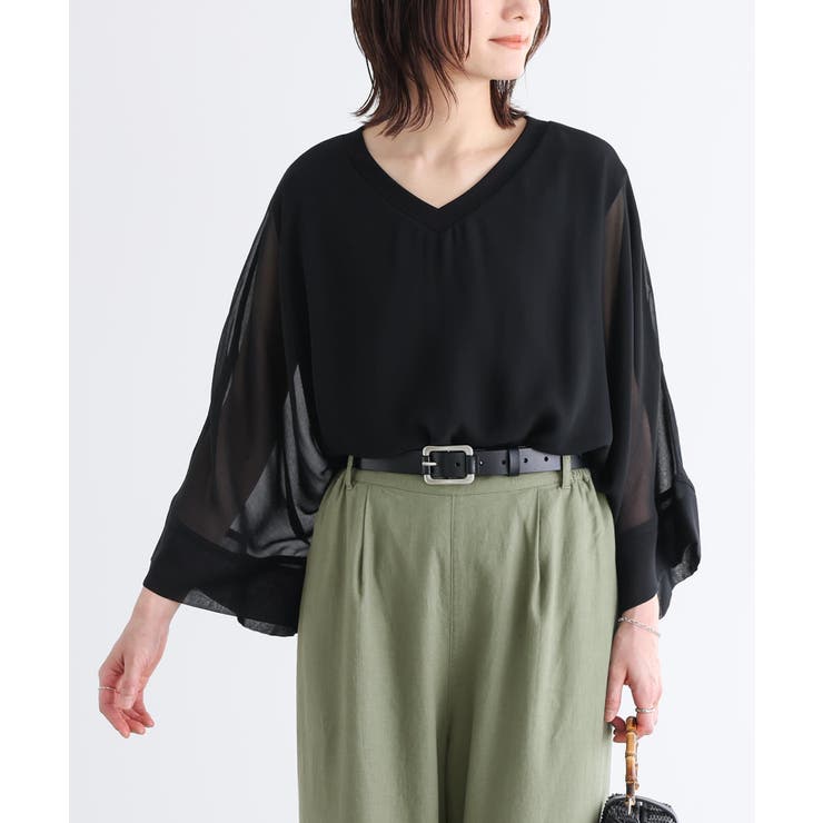 ブラック | n'OrLABELレイヤードシアートップス | osharewalker