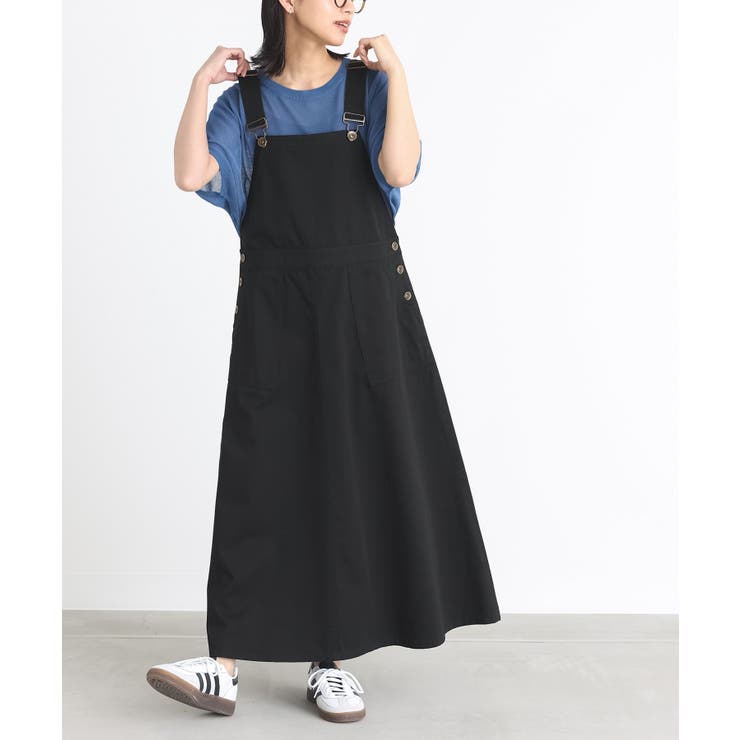 ブラック | n'OrLABELツイルフレアジャンパースカート | osharewalker