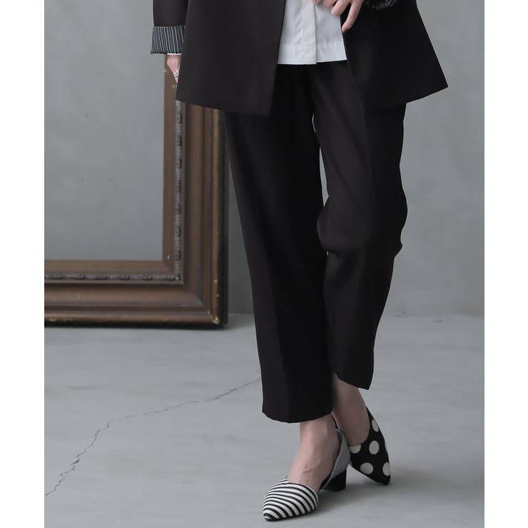 ブラック | n'OrLABEL美シルエットクロップドパンツ | osharewalker