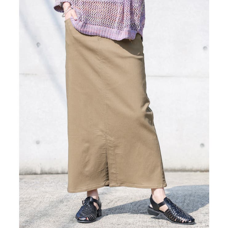 ベージュ | n'OrLABELストレッチナロースカート  | osharewalker
