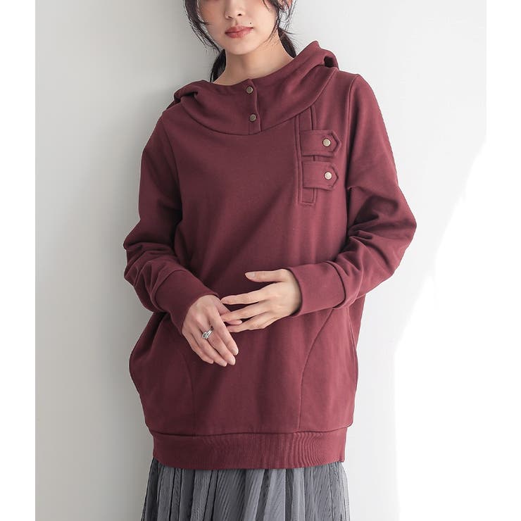 テラコッタブラウン | n'OrLABELスタンドカラーデザインパーカー  | osharewalker