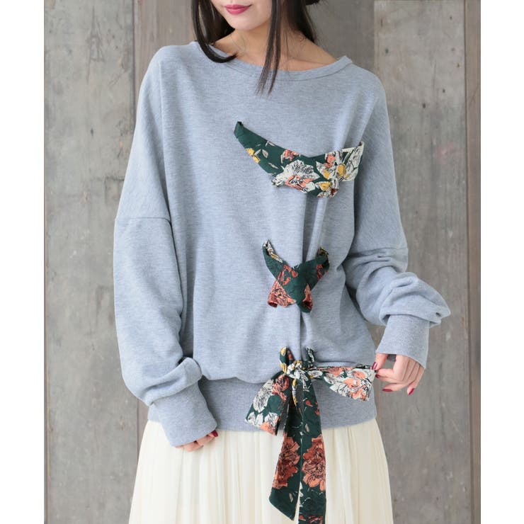 N Orlabel花柄リボンレースアップスウェットスウェット レディース 品番 Mitw Osharewalker オシャレウォーカー のレディースファッション通販 Shoplist ショップリスト