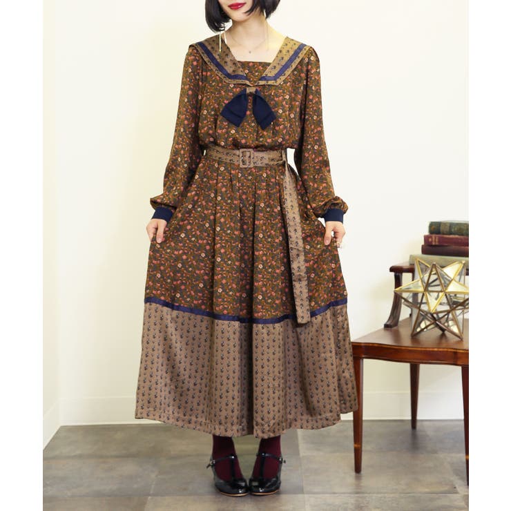 Somari Imaginationセーラー襟花柄レトロワンピース 品番 Mitw Osharewalker オシャレウォーカー のレディースファッション通販 Shoplist ショップリスト