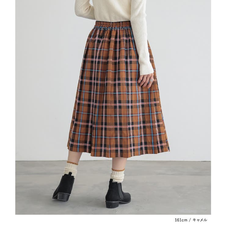 n'OrLABELフリンジチェックプリーツスカート | osharewalker | 詳細画像10 
