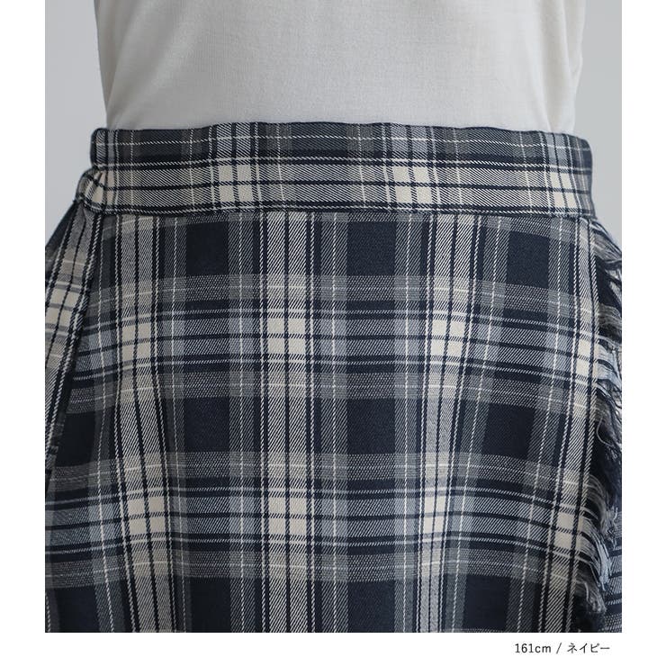 n'OrLABELフリンジチェックプリーツスカート | osharewalker | 詳細画像15 