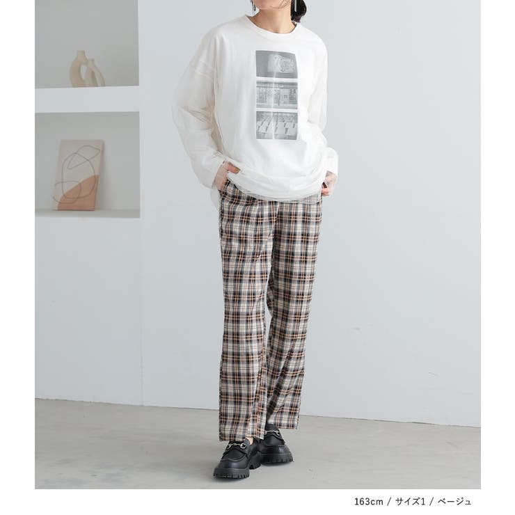 【​限​定​販​売​】 n'OrLABELストレートチェックパンツ[品番：MITW0017844 パンツ