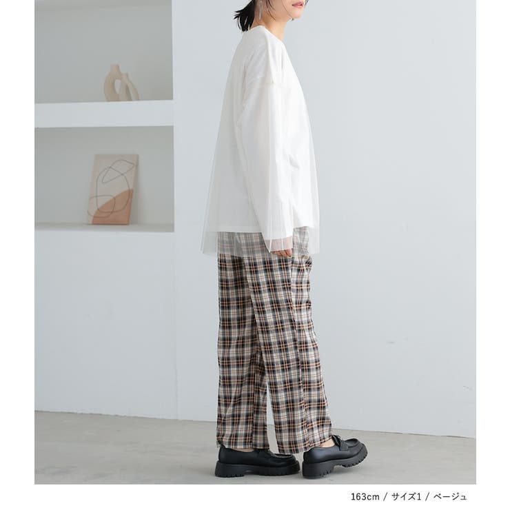n'OrLABELストレートチェックパンツ[品番：MITW0017844