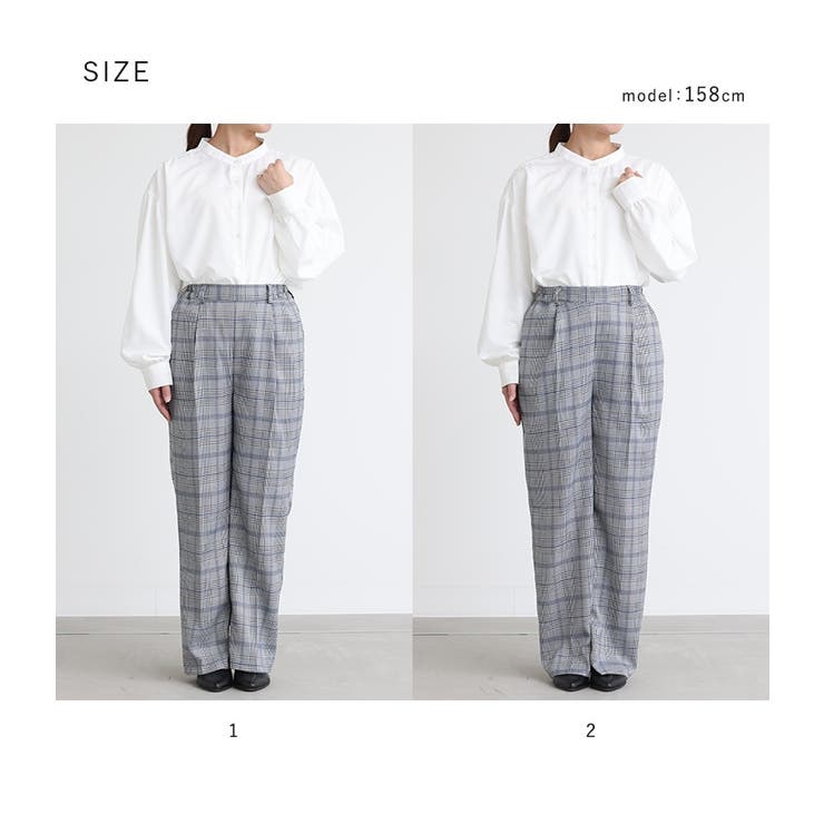 n'OrLABELストレートチェックパンツ[品番:MITW0017844 n'OrLABELストレートチェックパンツ[品番:MITW0017844