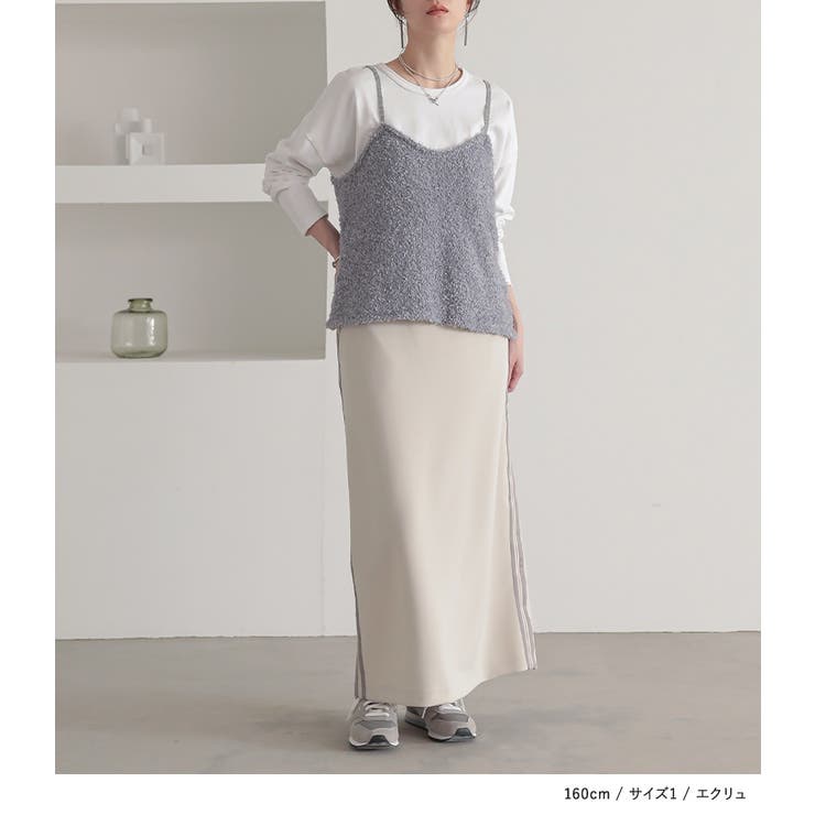 n'OrLABELダンボールニットサイドラインナロースカート | osharewalker | 詳細画像11 