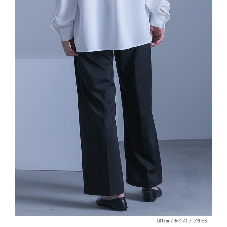 kOhAKU変形ベルトバックルタックパンツ | osharewalker | 詳細画像9 