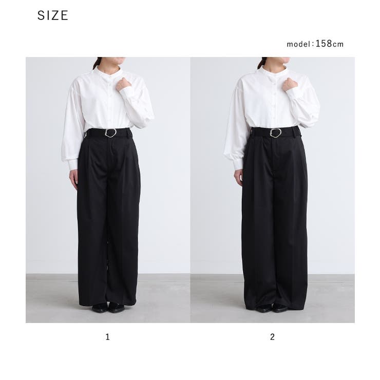 kOhAKU変形ベルトバックルタックパンツ | osharewalker | 詳細画像20 