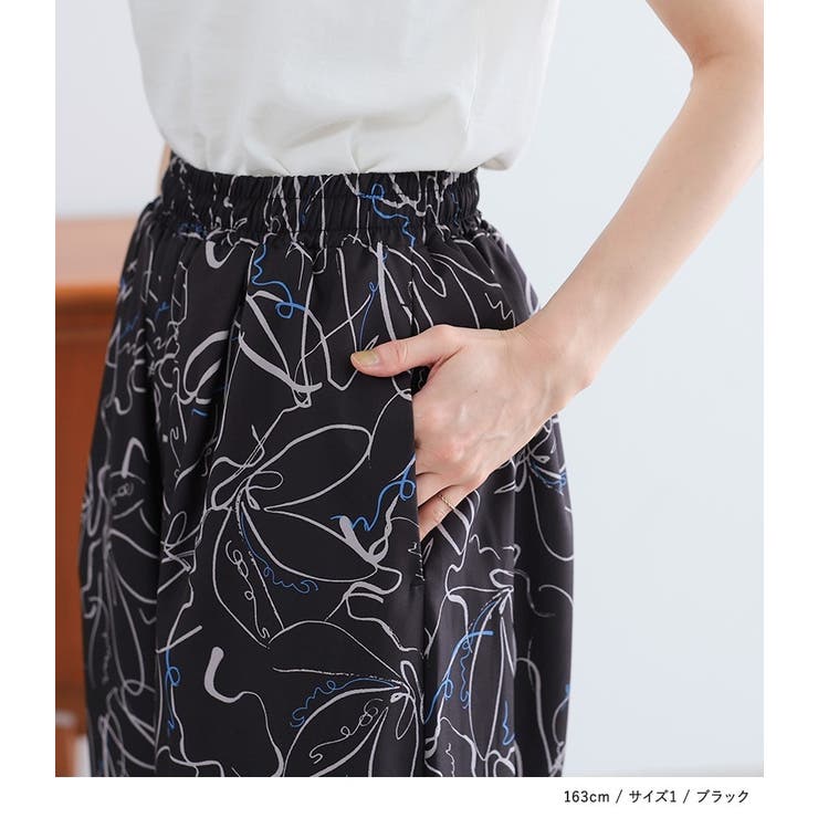 n'OrLABEL線画プリントイージーパンツ | osharewalker | 詳細画像17 