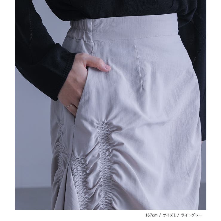 kOhAKUアシンメトリーシャーリングスカート | osharewalker | 詳細画像3 