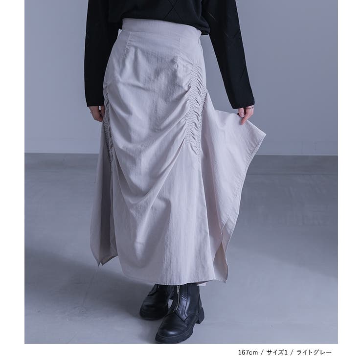 kOhAKUアシンメトリーシャーリングスカート | osharewalker | 詳細画像4 