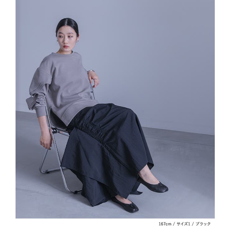 kOhAKUアシンメトリーシャーリングスカート | osharewalker | 詳細画像9 