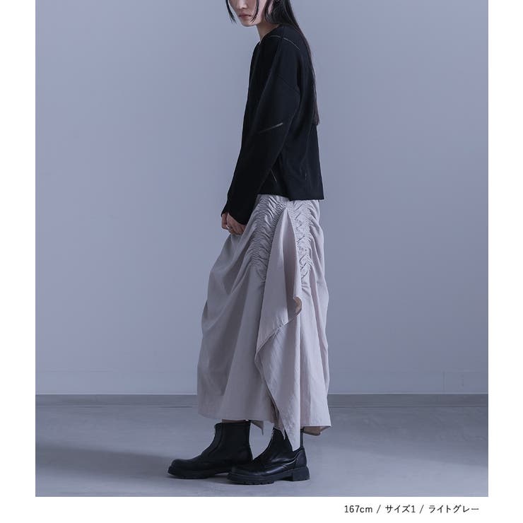 kOhAKUアシンメトリーシャーリングスカート | osharewalker | 詳細画像14 