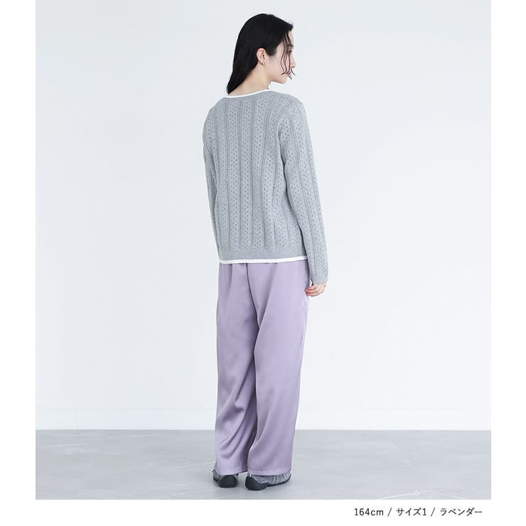 somari imaginationフェイクパールベルト付きサテンカーブパンツ | osharewalker | 詳細画像7 