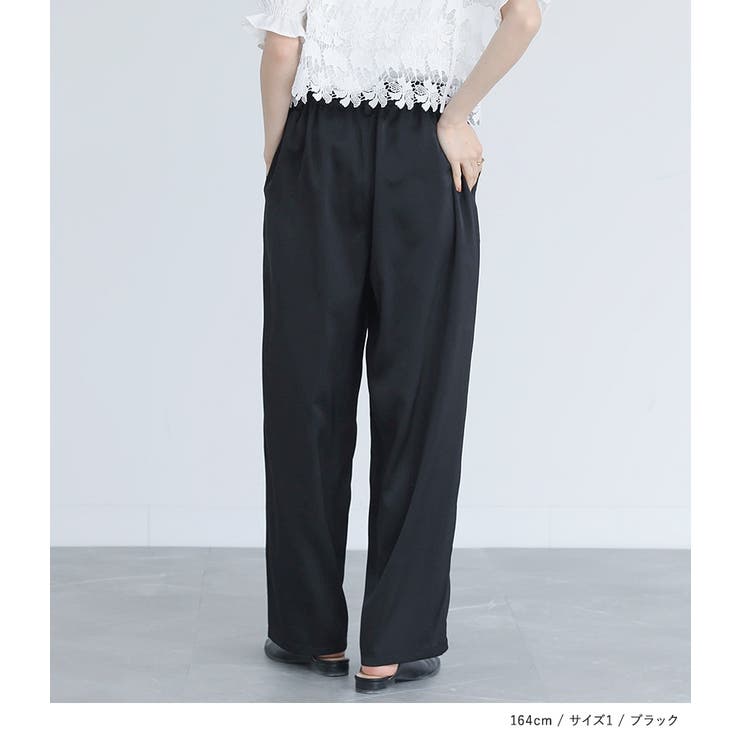 somari imaginationフェイクパールベルト付きサテンカーブパンツ | osharewalker | 詳細画像12 