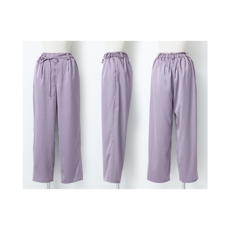 somari imaginationフェイクパールベルト付きサテンカーブパンツ | osharewalker | 詳細画像15 