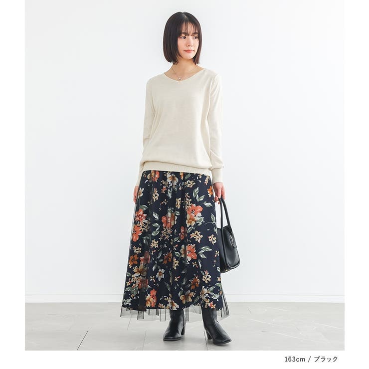 n'OrLABEL花柄プリントチュールレイヤードスカート  | osharewalker | 詳細画像14 