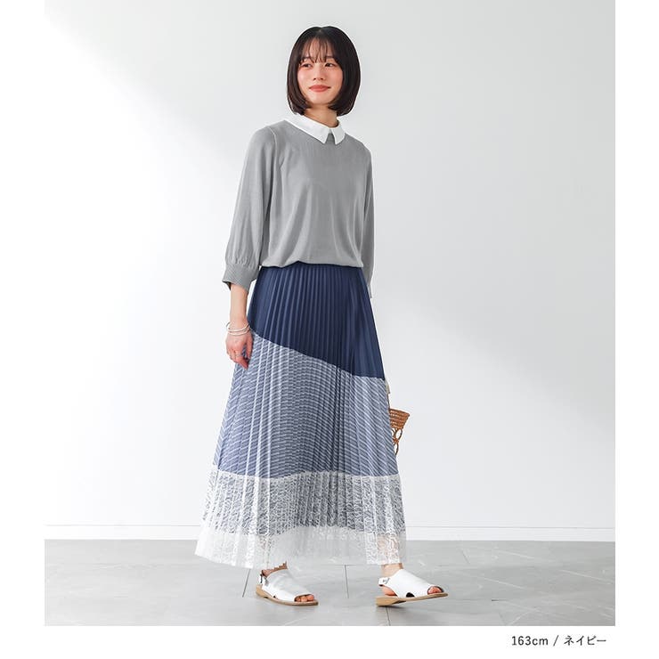 n'OrLABEL異素材プリーツ切替スカート  | osharewalker | 詳細画像8 