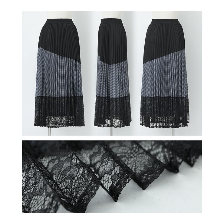 n'OrLABEL異素材プリーツ切替スカート  | osharewalker | 詳細画像17 