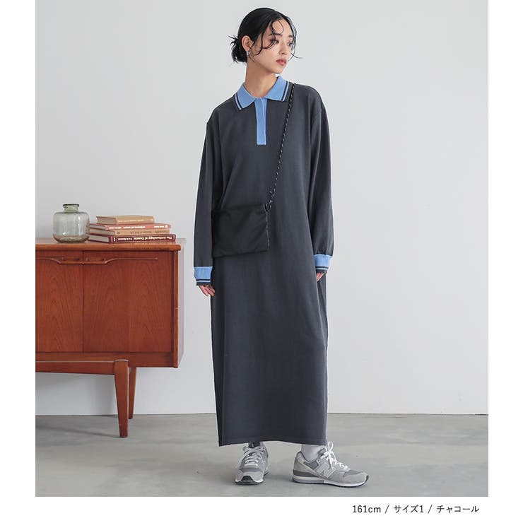 n'OrLABEL配色ラインポロニットワンピース[品番：MITW0017822