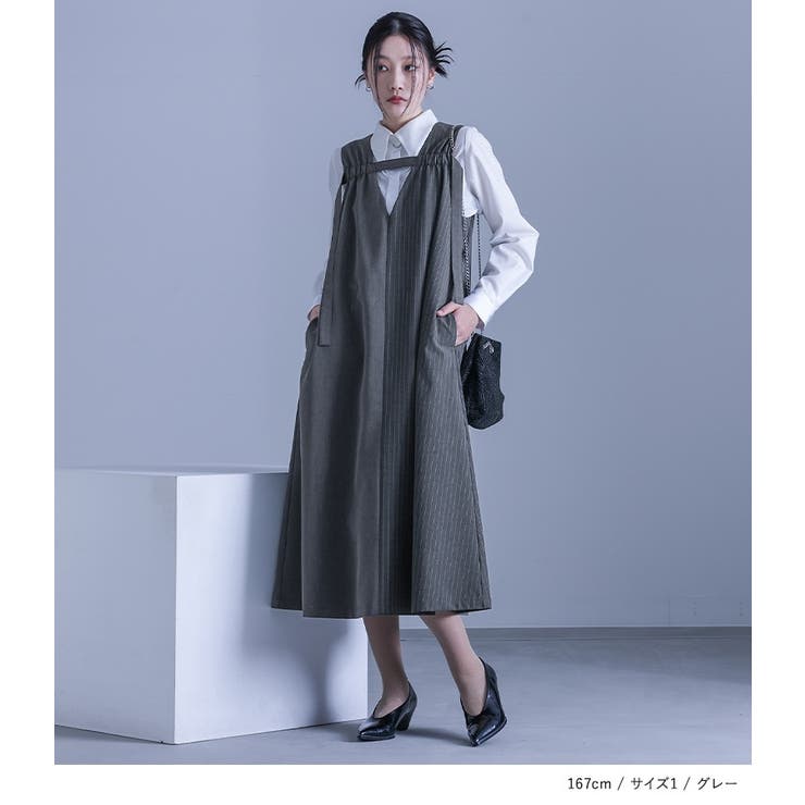 アシメプリーツジャンパースカート｜ムルーアの通販｜&mall