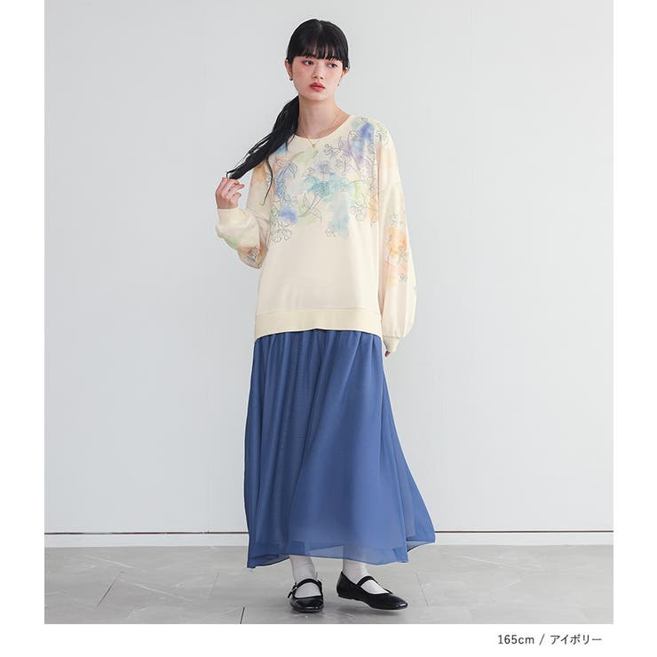 somari imagination花柄プリントスウェットドッキングワンピース | osharewalker | 詳細画像5 