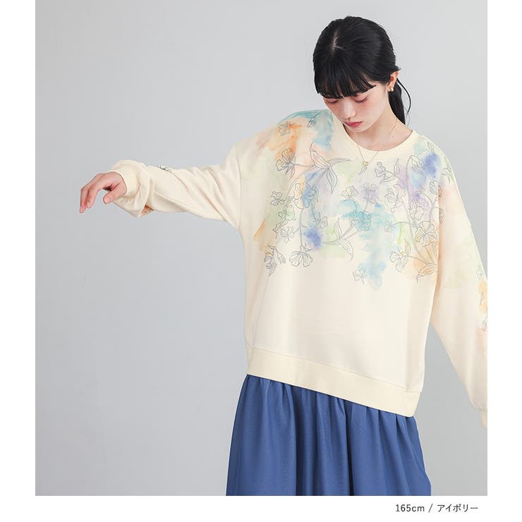 somari imagination花柄プリントスウェットドッキングワンピース | osharewalker | 詳細画像8 