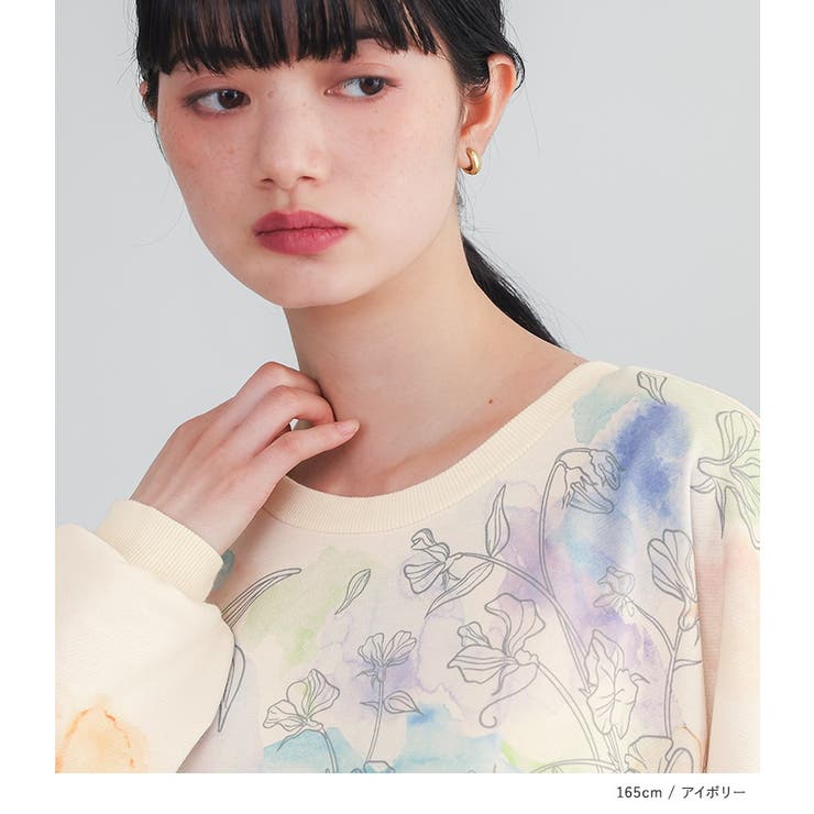 somari imagination花柄プリントスウェットドッキングワンピース | osharewalker | 詳細画像14 