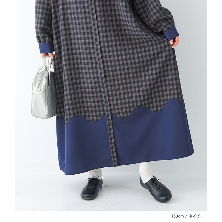 n'OrLABELウェーブ切替ギンガムチェックワンピース  | osharewalker | 詳細画像9 