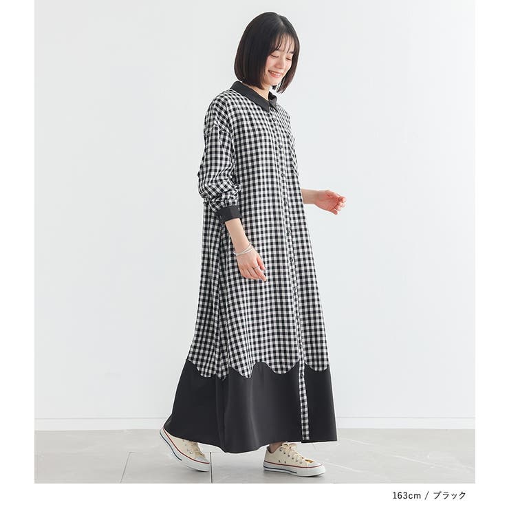 n'OrLABELウェーブ切替ギンガムチェックワンピース  | osharewalker | 詳細画像13 