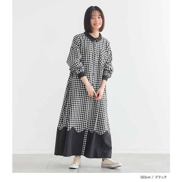 n'OrLABELウェーブ切替ギンガムチェックワンピース  | osharewalker | 詳細画像14 
