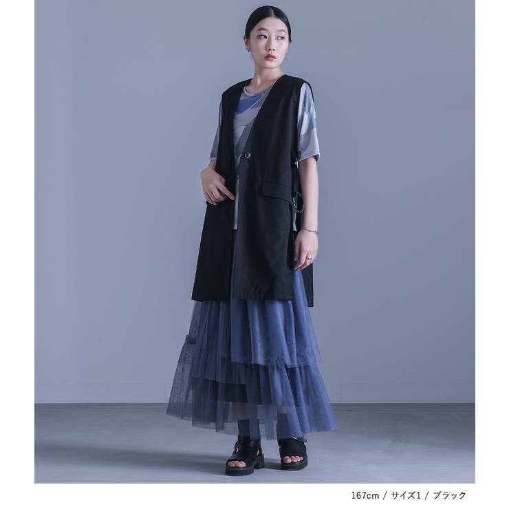 kOhAKUサイドリングミドル丈ジレ  | osharewalker | 詳細画像10 