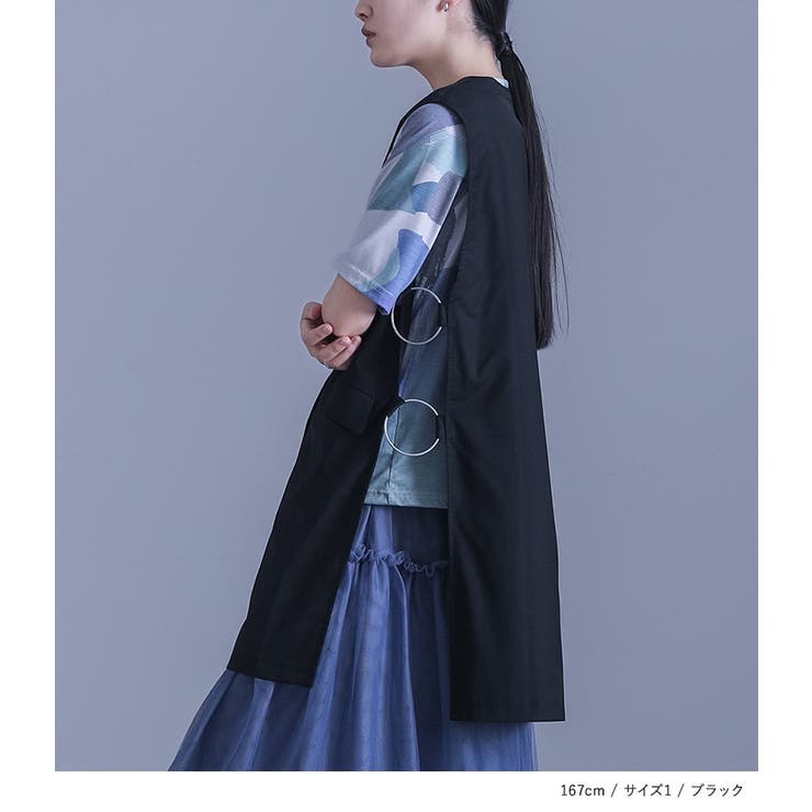 kOhAKUサイドリングミドル丈ジレ  | osharewalker | 詳細画像11 