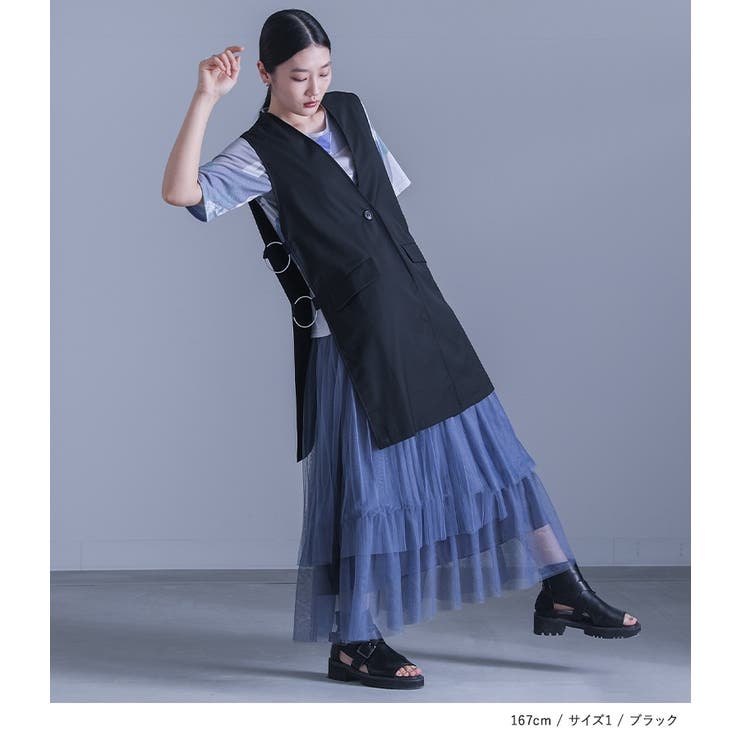 kOhAKUサイドリングミドル丈ジレ  | osharewalker | 詳細画像12 