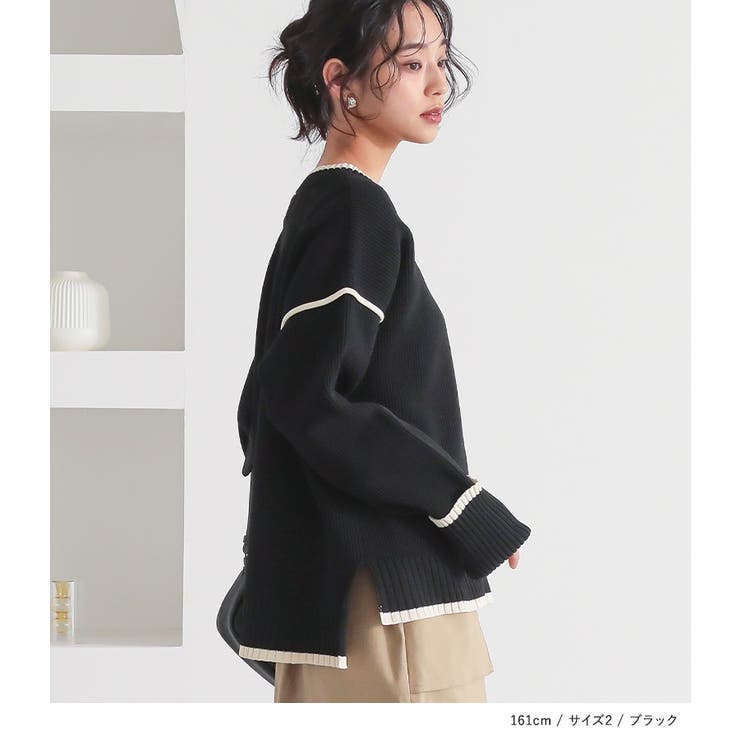 n'OrLABEL配色ラインスポンジニット | osharewalker | 詳細画像11 