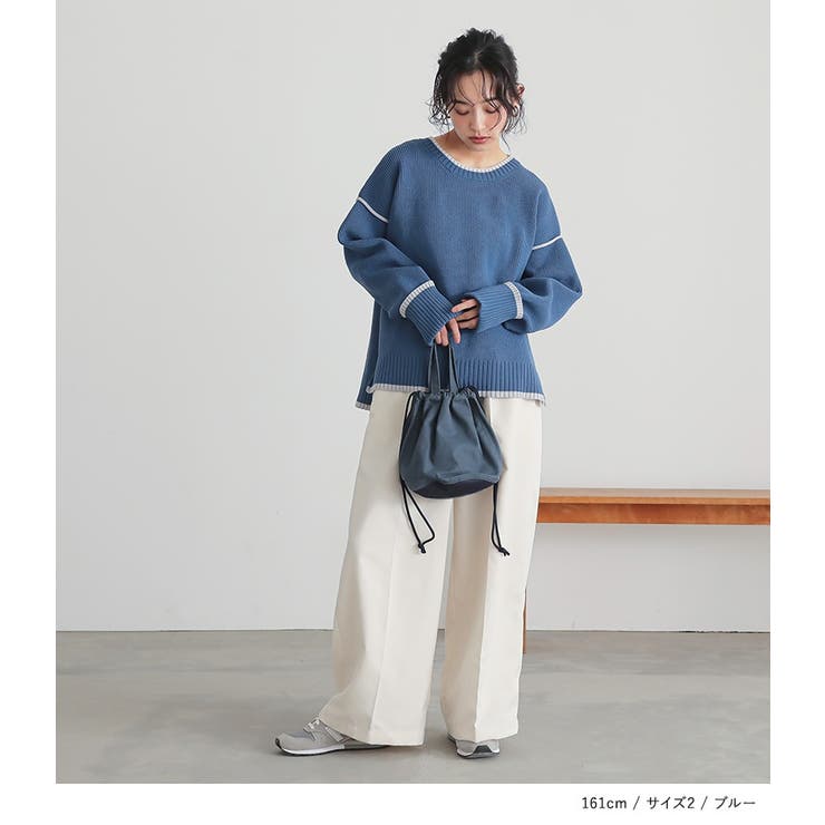 n'OrLABEL配色ラインスポンジニット | osharewalker | 詳細画像14 